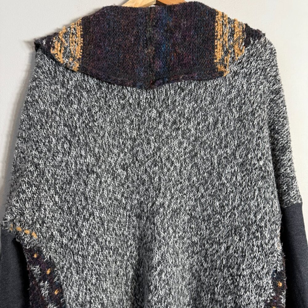 BKE Open Weave Knit Cardigan Sweater Women's Large Eclectic Grandpa Western Wool - Picture 12 of 15